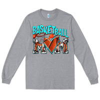 Heather Grey Basketball Mom Long Sleeve Tee - NancyCooperArtShop