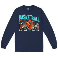 Navy Basketball Mom Long Sleeve Tee - NancyCooperArtShop