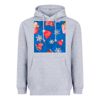 Heather Grey winter  snowflakes hot cocoa ice skating shoes Heavyweight Hoodie - FaDigitalArtStudio