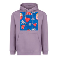 Lavender winter  snowflakes hot cocoa ice skating shoes Heavyweight Hoodie - FaDigitalArtStudio
