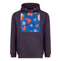 Plum winter  snowflakes hot cocoa ice skating shoes Heavyweight Hoodie - FaDigitalArtStudio