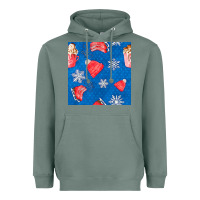 Sage winter  snowflakes hot cocoa ice skating shoes Heavyweight Hoodie - FaDigitalArtStudio