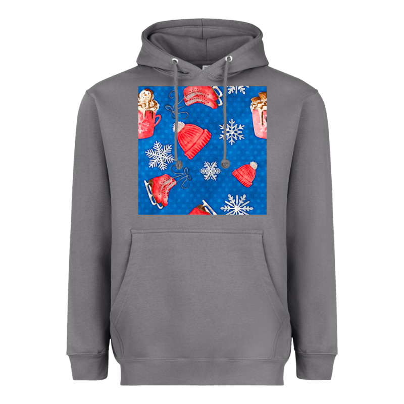 Winter  Snowflakes Hot Cocoa Ice Skating Shoes Heavyweight Hoodie by FaDigitalArtStudio | Teevron