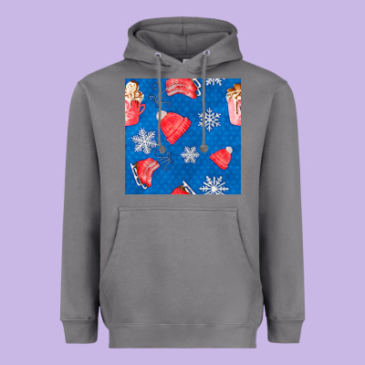 Winter  Snowflakes Hot Cocoa Ice Skating Shoes Heavyweight Hoodie Designed By Fadigitalartstudio