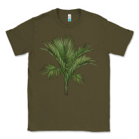 Army Green Botanical Majesty Palm Illustrations Classic Tee - LillyAllenDesigns