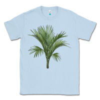 Dusty Blue Botanical Majesty Palm Illustrations Classic Tee - LillyAllenDesigns