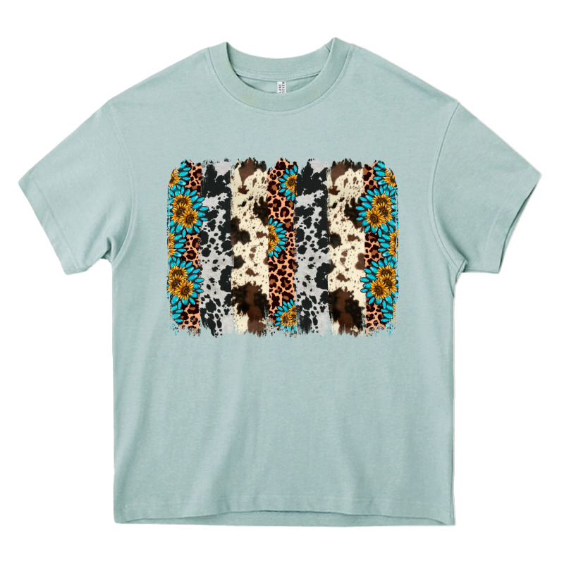Cowhide Leopard Gemstone Brushstroke Heavy Core Tee by AdoDesignShop | Teevron