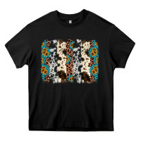 Black cowhide leopard gemstone brushstroke Heavy Core Tee - AdoDesignShop