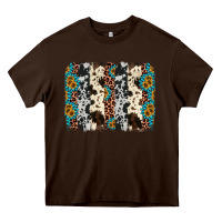 Chocolate Brown cowhide leopard gemstone brushstroke Heavy Core Tee - AdoDesignShop