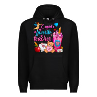 Black Cupid's Favorite Teacher Valentine's Day Frappe Premium Hoodie - FaDigitalArtStudio