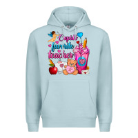 Blue Mist Cupid's Favorite Teacher Valentine's Day Frappe Premium Hoodie - FaDigitalArtStudio