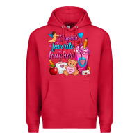 Cardinal Cupid's Favorite Teacher Valentine's Day Frappe Premium Hoodie - FaDigitalArtStudio