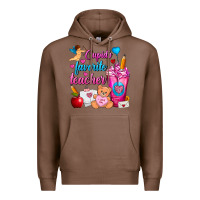 Chestnut Cupid's Favorite Teacher Valentine's Day Frappe Premium Hoodie - FaDigitalArtStudio