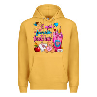 Mustard Cupid's Favorite Teacher Valentine's Day Frappe Premium Hoodie - FaDigitalArtStudio