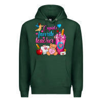 Sports Green Cupid's Favorite Teacher Valentine's Day Frappe Premium Hoodie - FaDigitalArtStudio