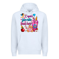 White Cupid's Favorite Teacher Valentine's Day Frappe Premium Hoodie - FaDigitalArtStudio