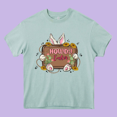 Howdy Easter Heavy Core Tee Designed By Maliassmallbusiness