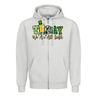 Dove Grey Today we are all Irish Zipper Hoodie - OliviaCreatesArt