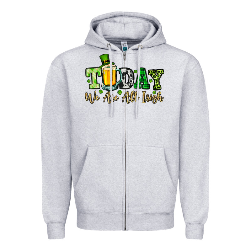 Today We Are All Irish Zipper Hoodie by OliviaCreatesArt | Teevron