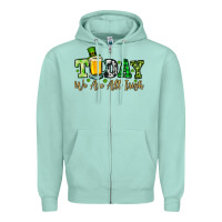 Seafoam Today we are all Irish Zipper Hoodie - OliviaCreatesArt