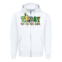 White Today we are all Irish Zipper Hoodie - OliviaCreatesArt