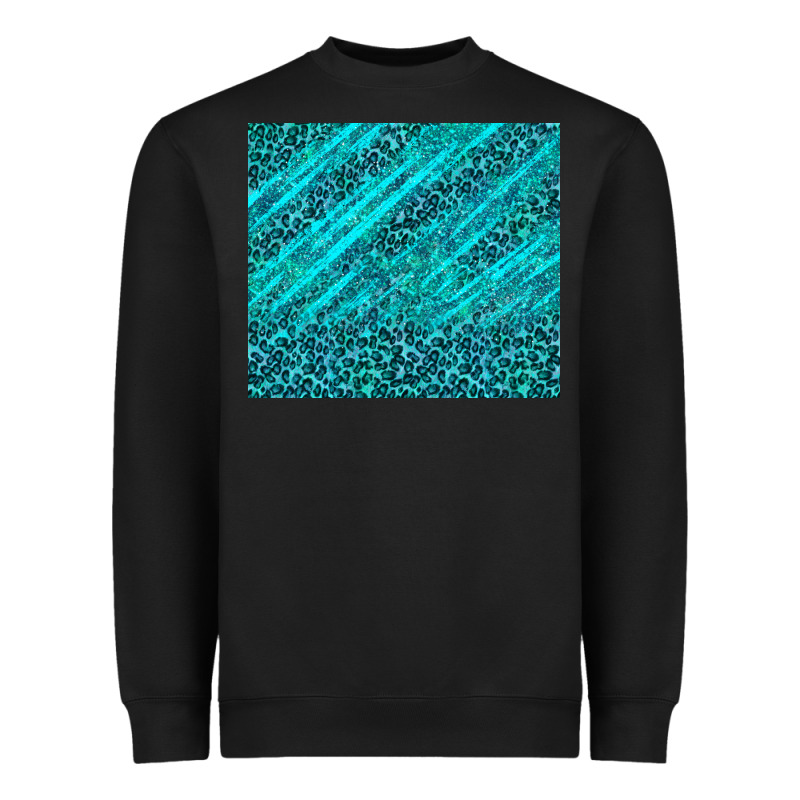 Blue Glitter With Leopard Pattern Heavyweight Sweatshirt by TumblerDesignByShophia | Teevron