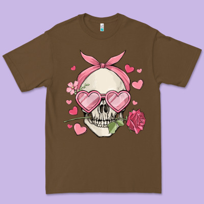 Valentine's Day Skull Premium Tee Designed By Maliassmallbusiness