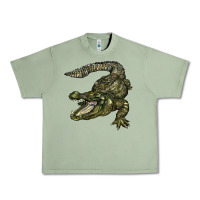 Oil Green alligator Urban Heavy Tee - BarkalooDesign