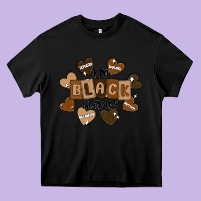 I Am Black History Heavy Core Tee Designed By Maliassmallbusiness