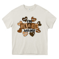 Cream i am black history Heavy Core Tee - MaliasSmallBusiness