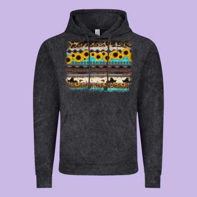 Sunflower Aztec Serape Cowhide Background Vintage Hoodie Designed By Ranaportraitstore