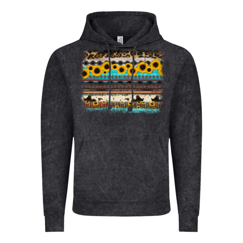 Sunflower Aztec Serape Cowhide Background Vintage Hoodie by RanaPortraitStore | Teevron