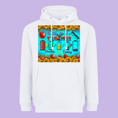 Battery Life Of A Teacher Tumbler Heavyweight Hoodie Designed By Bundleandbundleshop