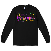 Black little miss mardi gras Long Sleeve Tee - texasbilliewilder