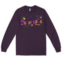 Plum little miss mardi gras Long Sleeve Tee - texasbilliewilder