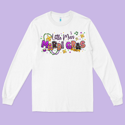 Little Miss Mardi Gras Long Sleeve Tee Designed By Texasbilliewilder