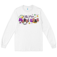 White little miss mardi gras Long Sleeve Tee - texasbilliewilder