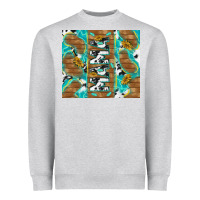 Heather Grey cowhide mama with rustic teal wood Heavyweight Sweatshirt - TumblerDesignByShophia