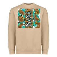 Mushroom cowhide mama with rustic teal wood Heavyweight Sweatshirt - TumblerDesignByShophia