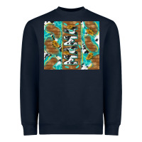 Navy cowhide mama with rustic teal wood Heavyweight Sweatshirt - TumblerDesignByShophia