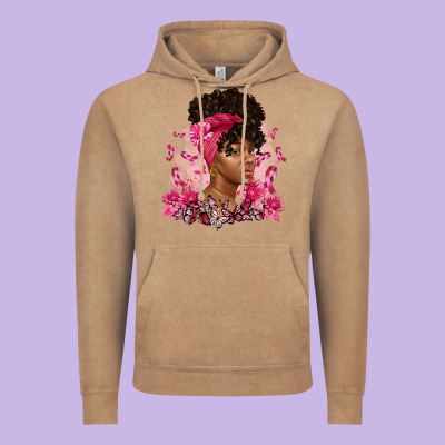 Breast Cancer Afro Woman Vintage Hoodie Designed By Artiststas