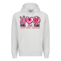 Dove Grey Peace love cure Breast Cancer Awareness Premium Hoodie - FaDigitalArtStudio