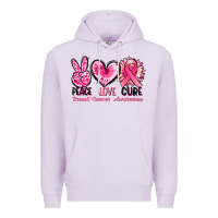 Lilac Peace love cure Breast Cancer Awareness Premium Hoodie - FaDigitalArtStudio
