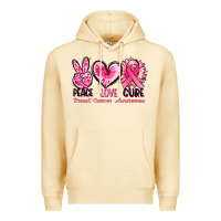 Pina Colada Peace love cure Breast Cancer Awareness Premium Hoodie - FaDigitalArtStudio