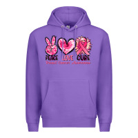 Purple Peace love cure Breast Cancer Awareness Premium Hoodie - FaDigitalArtStudio