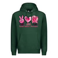 Sports Green Peace love cure Breast Cancer Awareness Premium Hoodie - FaDigitalArtStudio