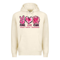 Tofu Peace love cure Breast Cancer Awareness Premium Hoodie - FaDigitalArtStudio