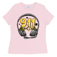 Bubblegum Pink 911 dispatcher Ladies Tee - MaliasSmallBusiness