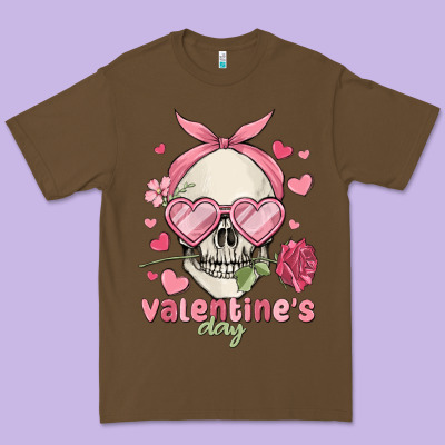 Valentine's Day Skull Premium Tee Designed By Maliassmallbusiness