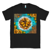 Black Monarch Butterfly Sunflower Classic Tee - LillyAllenDesigns